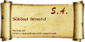 Sükösd Arnold névjegykártya